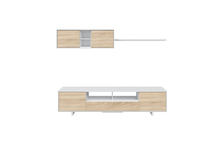 Meuble TV HUGO 3 portes et 1 niche avec étagère murale L200cm