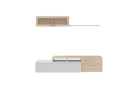 Meuble TV ESMÉ 2 portes avec étagère murale L200cm