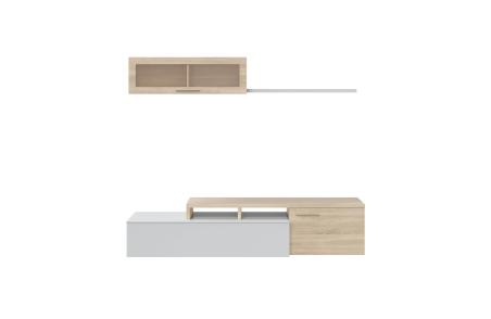 Meuble TV ESMÉ 2 portes avec étagère murale L200cm