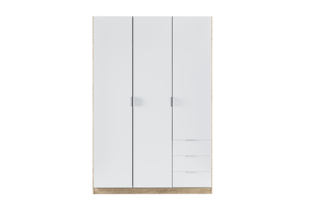 Armoire NINA 3 portes et 3 tiroirs L121 x H180 cm