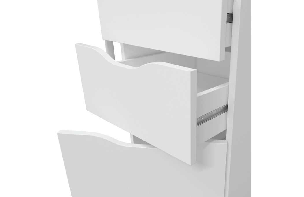 Bureau RUDY réversible avec caisson, 2 tiroirs et 1 porte L138 cm x P60cm