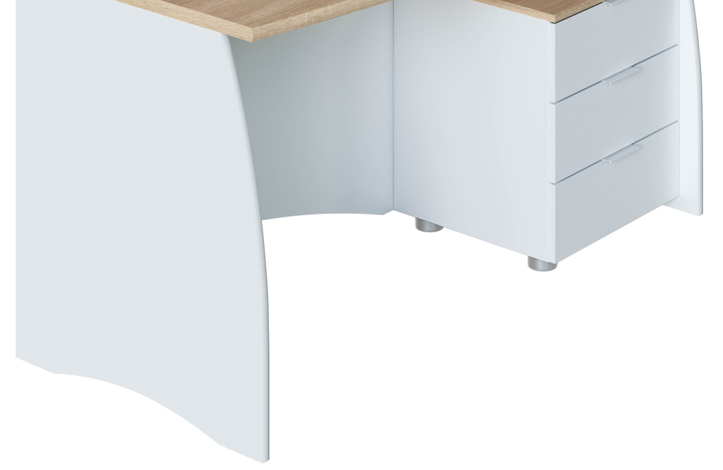 Bureau ROY avec caisson de 3 tiroirs L136cm