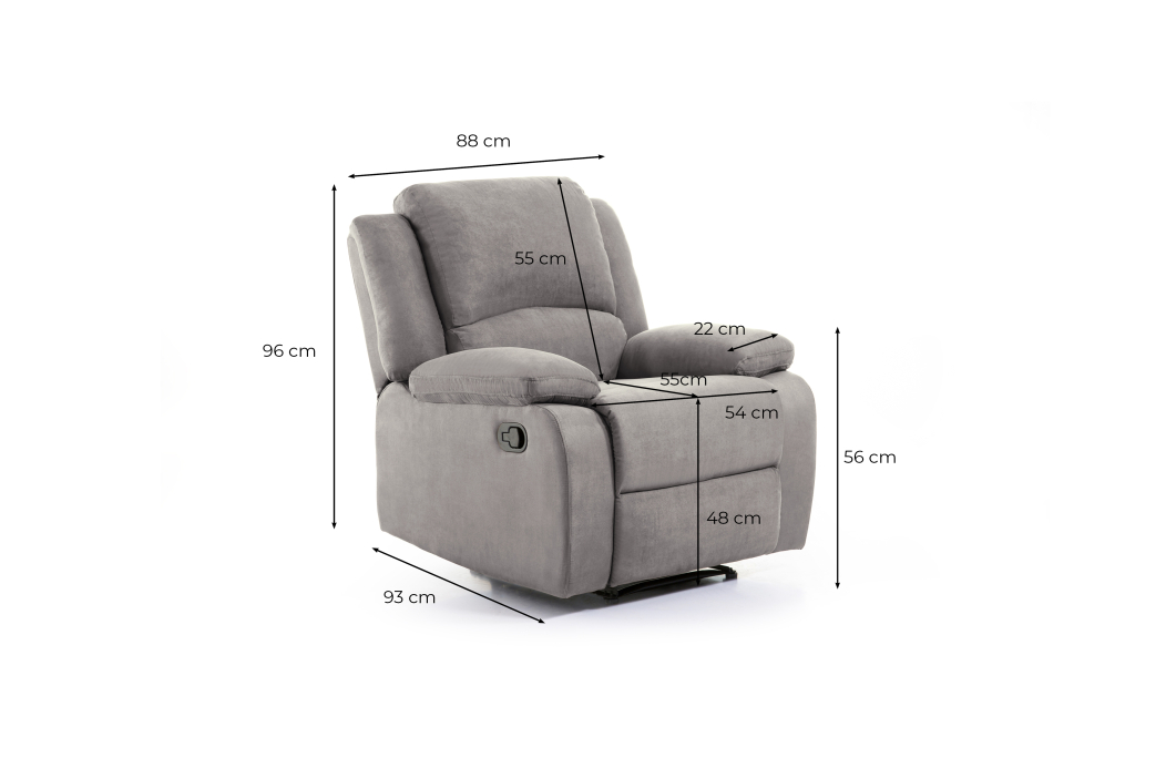 Fauteuil Relaxation 1 place Microfibre Grise DETENTE