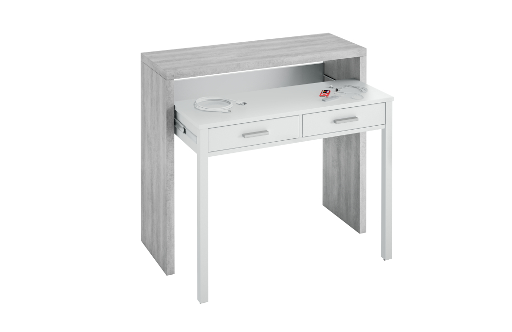 Bureau extensible CLEA 2 tiroirs L99cm