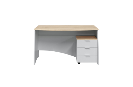 Bureau ROY avec caisson de 3 tiroirs L136cm