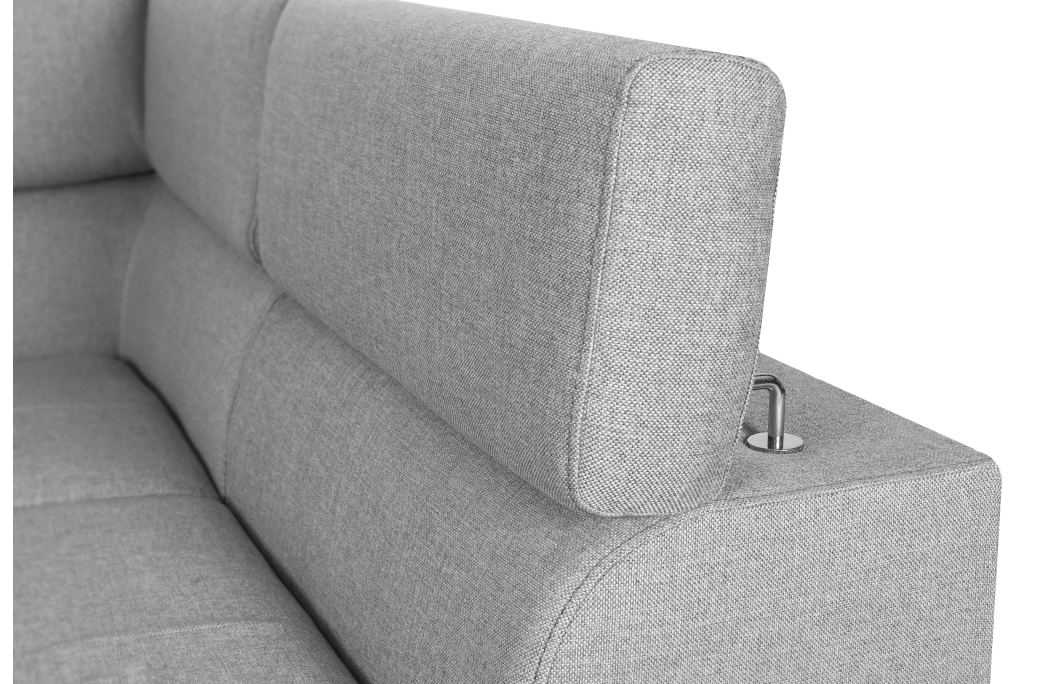 Canapé d'Angle Panoramique PAOLA Convertible en Simili et Tissu
