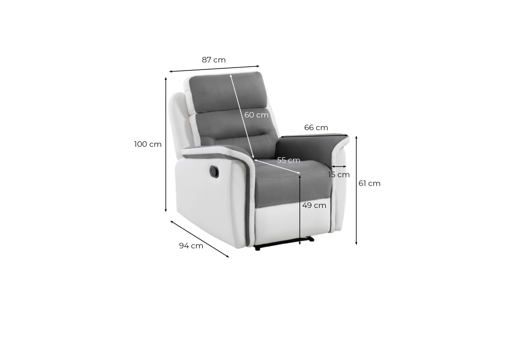 Fauteuil de Relaxation 1 place en Microfibre / Simili LÉON