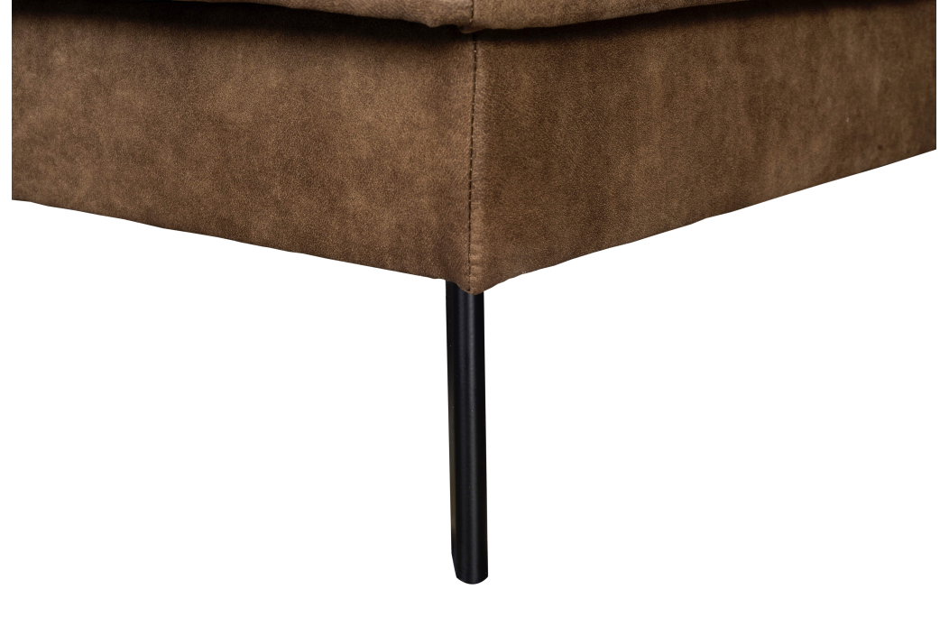 Canapé d'angle INDIA convertible 2 coffres en tissu marron industriel