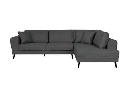 Canapé d'angle INDIA convertible 2 coffres en tissu