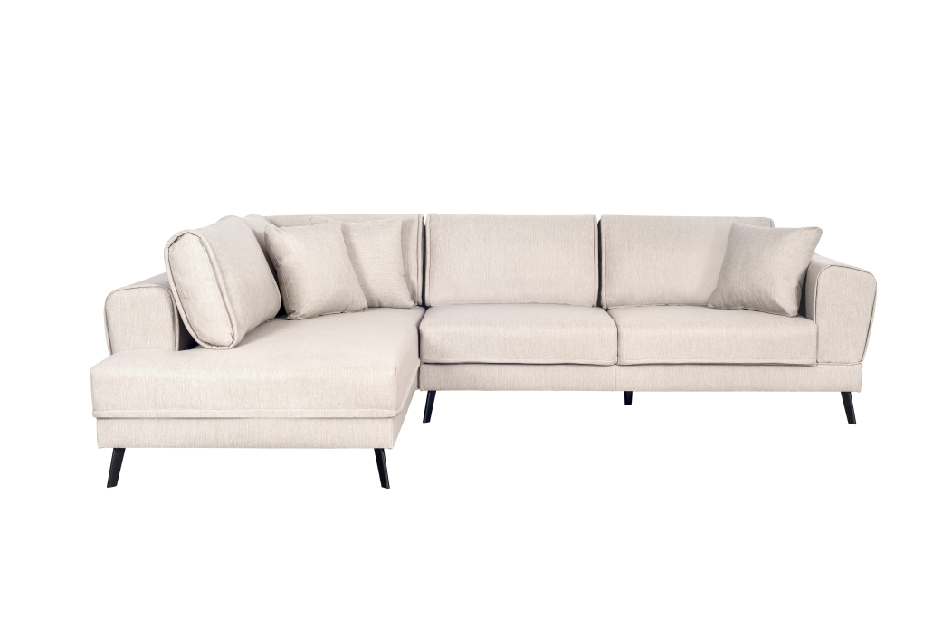 Canapé d'angle INDIA convertible 2 coffres en tissu