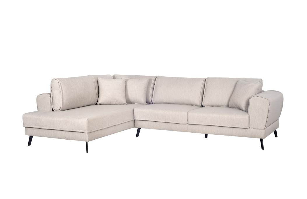 Canapé d'angle INDIA convertible 2 coffres en tissu