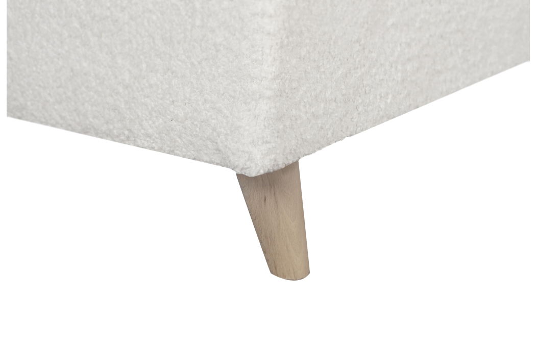 Canapé d'angle convertible MATHIS avec coffre en tissu bouclettes
