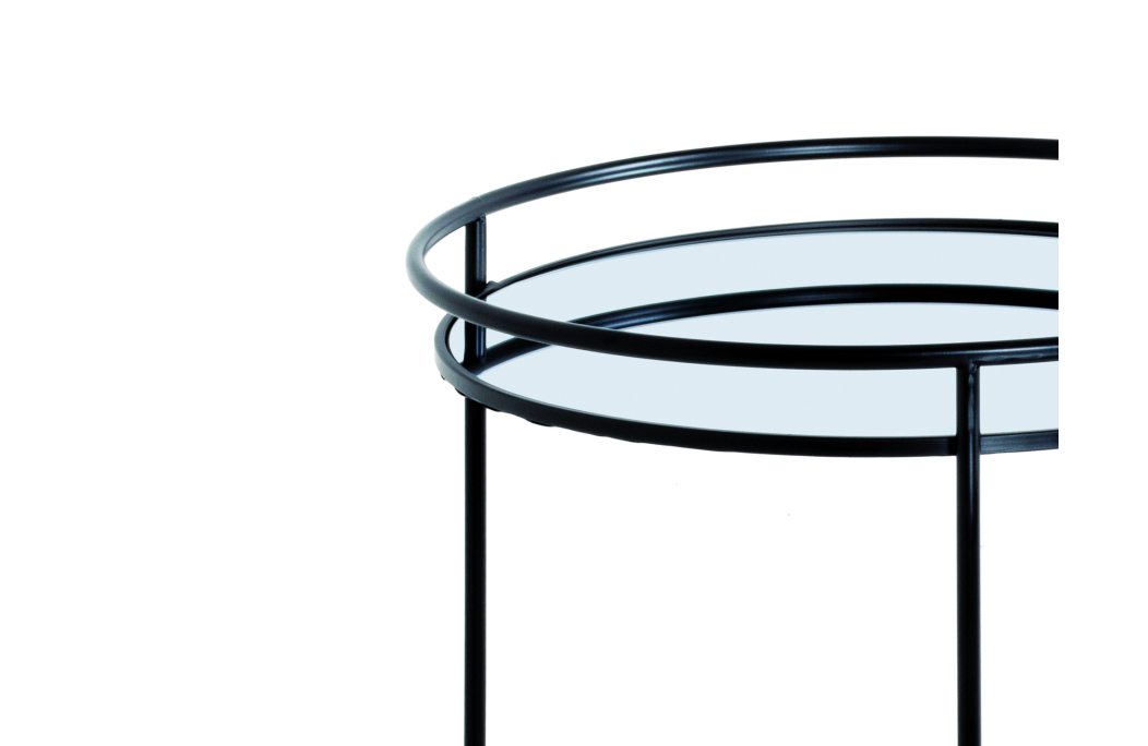 Tables basses GRACE en mÃ©tal et miroir lot de 2
