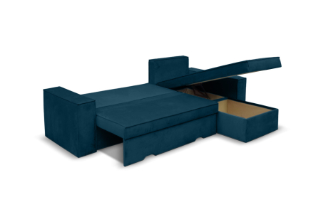 Canapé d'angle CAELIA Réversible et Convertible avec coffre en velours cotelé