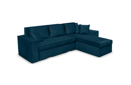 Canapé d'angle CAELIA Réversible et Convertible avec coffre en velours