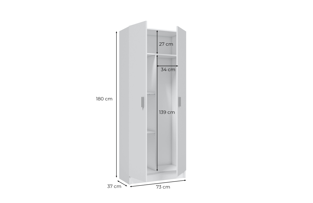 Armoire de rangement REMI 2 portes L73cm x H180cm