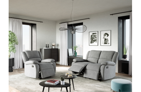 Fauteuil Relaxation Microfibre Grise DETENTE