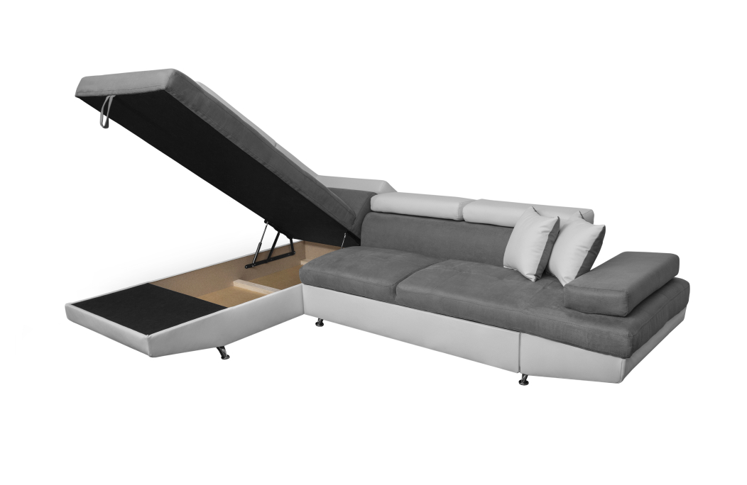 Canapé d'angle RIO Convertible avec coffre en microfibre et simili