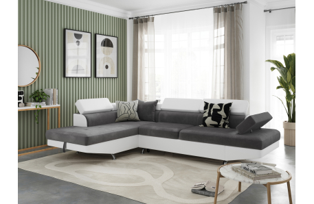 Canapé d'angle RIO Convertible avec coffre en microfibre et simili