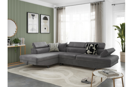 Canapé d'angle RIO Convertible avec coffre en microfibre