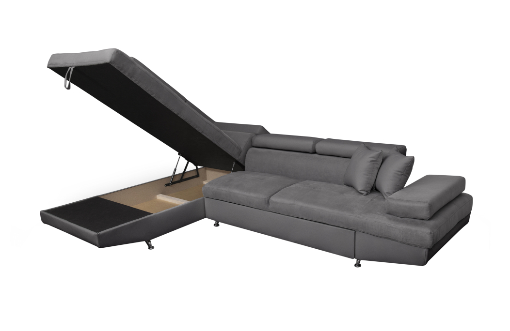 Canapé d'angle RIO Convertible avec coffre en microfibre