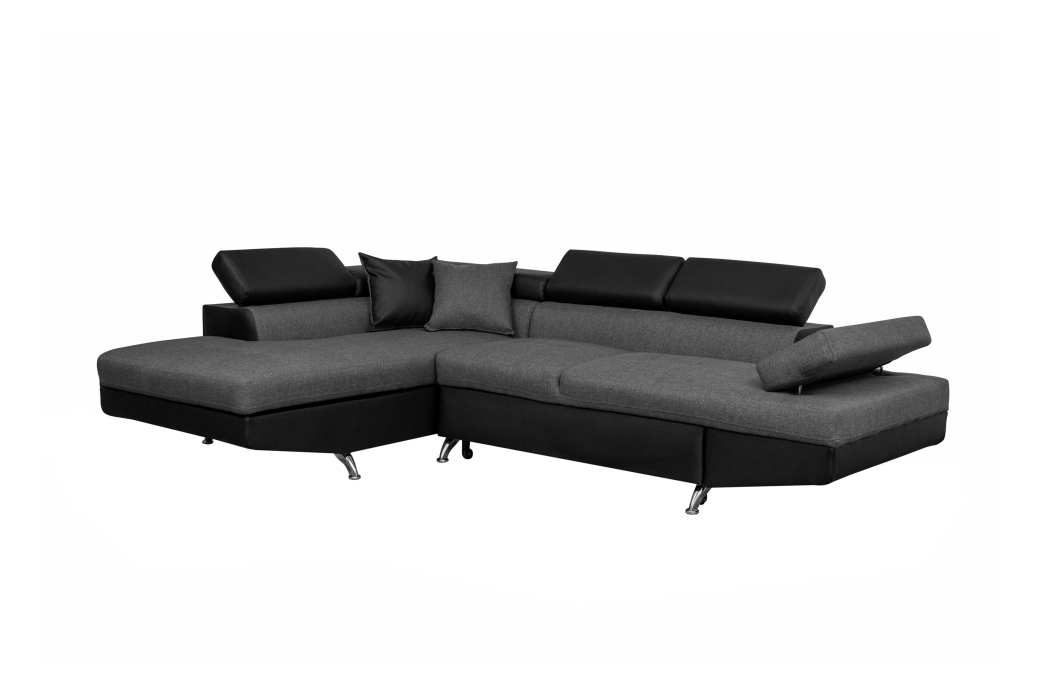 Canapé d'angle RIO Convertible avec coffre en tissu et simili