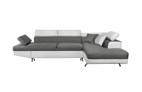 Canapé d'angle RIO Convertible avec coffre en tissu et simili