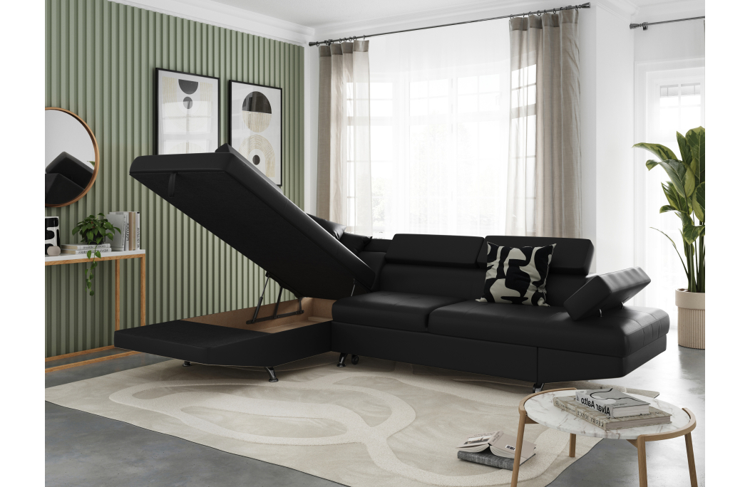 Canapé d'angle RIO Convertible avec coffre en simili
