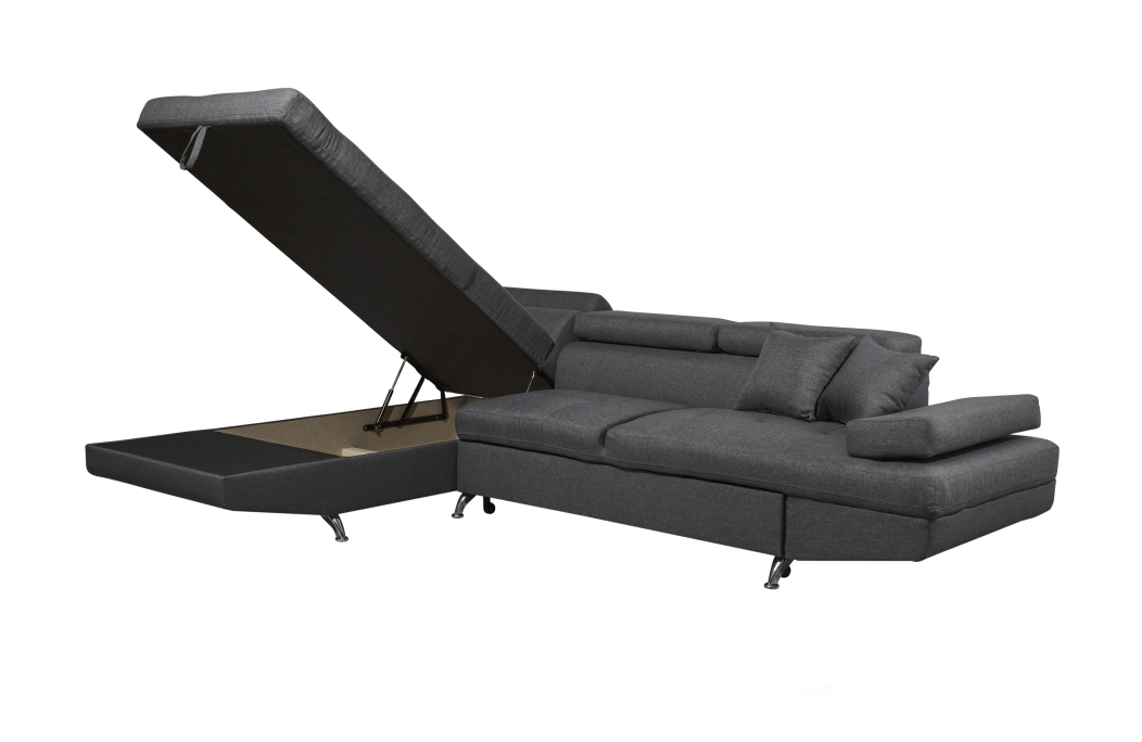 Canapé d'angle RIO Convertible avec coffre en tissu