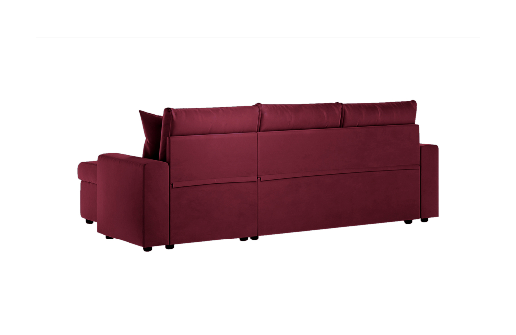Canapé d'angle MARIA réversible et convertible avec coffre en velours
