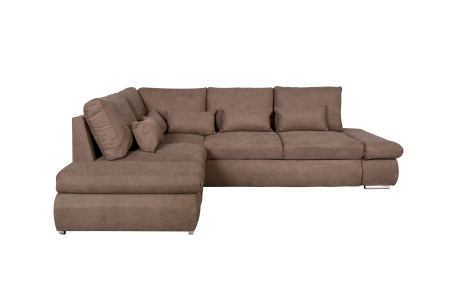 Canapé d'angle SEBASTIAN Réversible et Convertible avec coffre en tissu