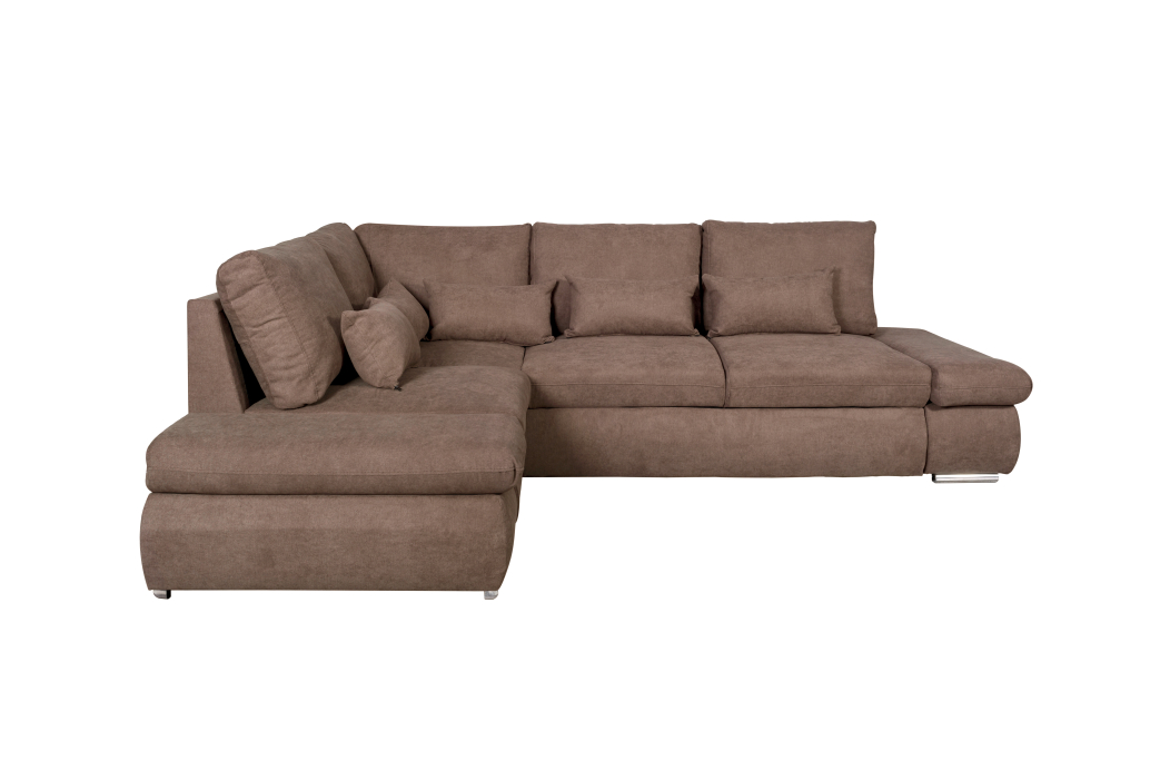 Canapé d'angle SEBASTIAN Réversible et Convertible avec coffre en tissu