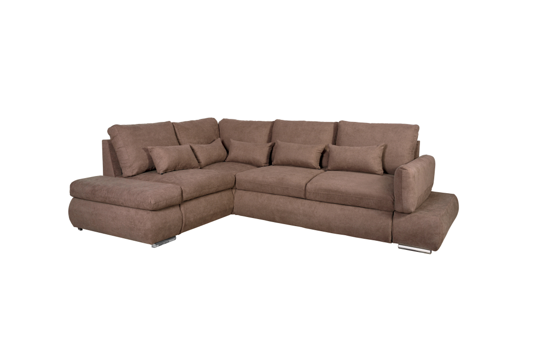 Canapé d'angle SEBASTIAN Réversible et Convertible avec coffre en tissu