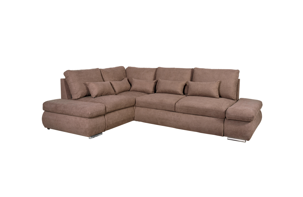 Canapé d'angle SEBASTIAN Réversible et Convertible avec coffre en tissu