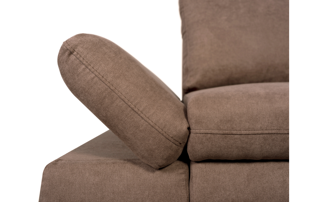 Canapé d'angle SEBASTIAN Réversible et Convertible avec coffre en tissu