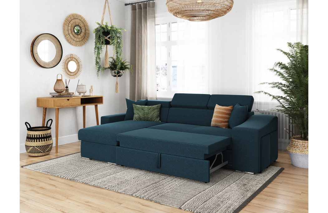 Canapé d'Angle ELONA Convertible en Tissu