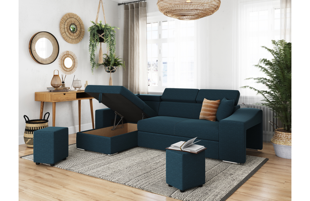 Canapé d'Angle ELONA Convertible en Tissu