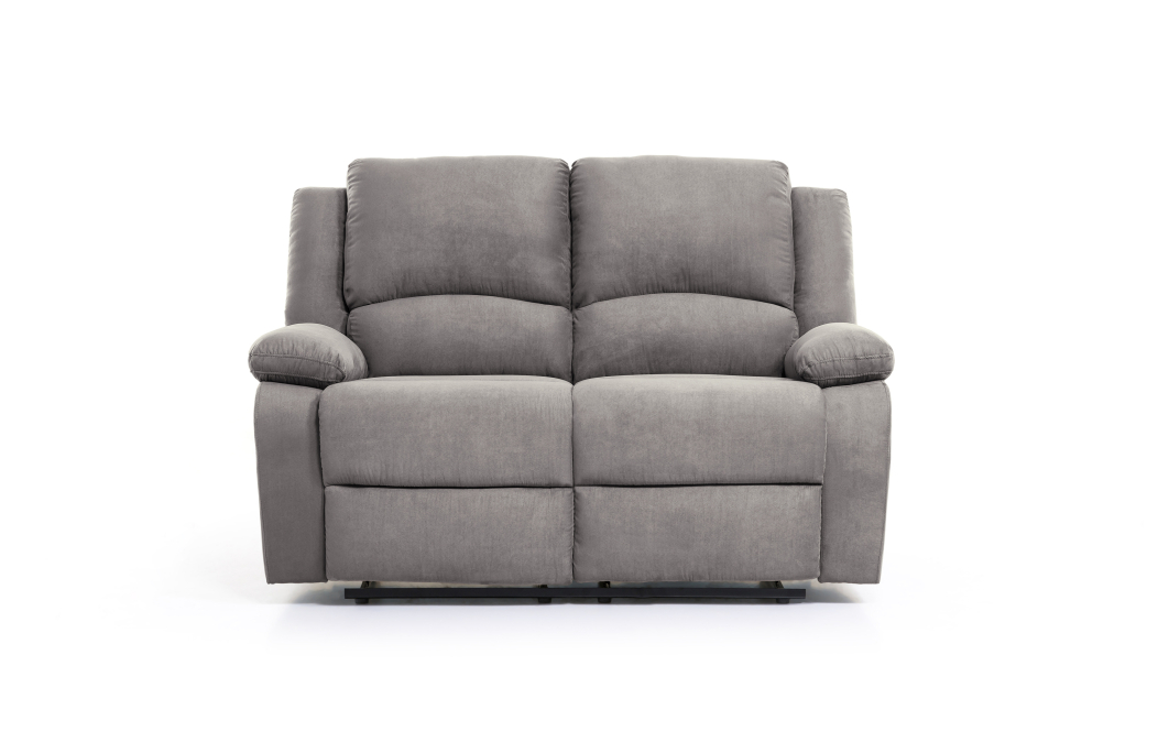 RELAXXO - Canapé Relaxation électrique LEO 2 places en microfibre Gris