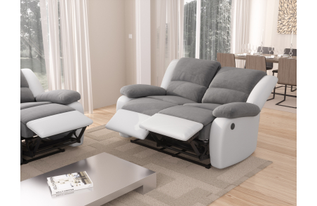 Canapé Relaxation électrique 2 places Microfibre / Simili DETENTE