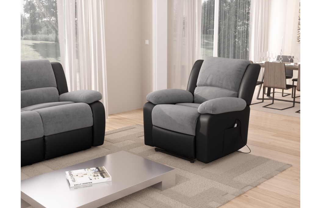 Fauteuil Relaxation électrique Microfibre / Simili DETENTE