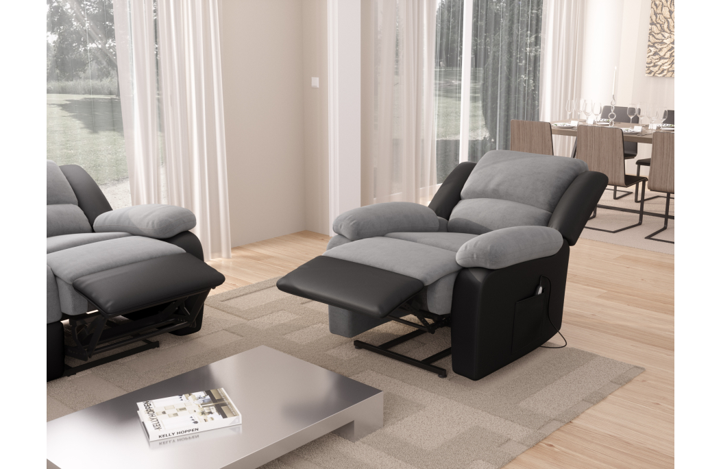 Fauteuil Relaxation électrique Microfibre / Simili DETENTE