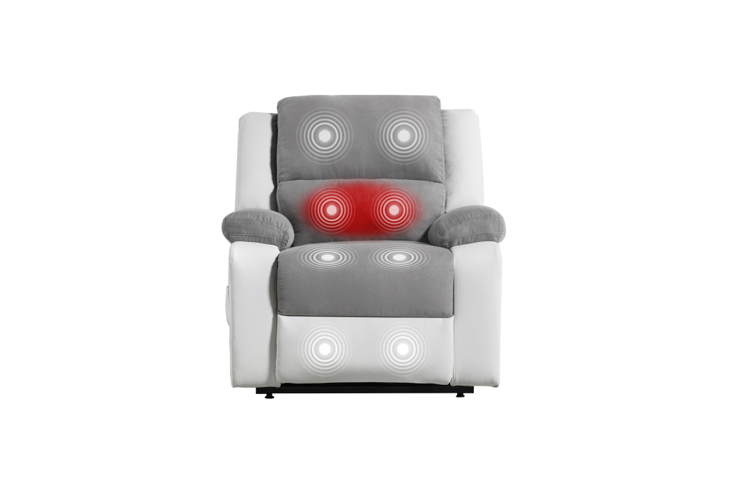 RELAXXO - Fauteuil Relaxation électrique LEO, releveur, massant et chauffant Microfibre/Simili