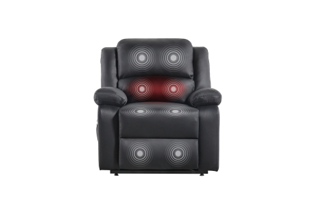 RELAXXO - Fauteuil Relaxation électrique LEO, releveur, massant et chauffant Microfibre/Simili