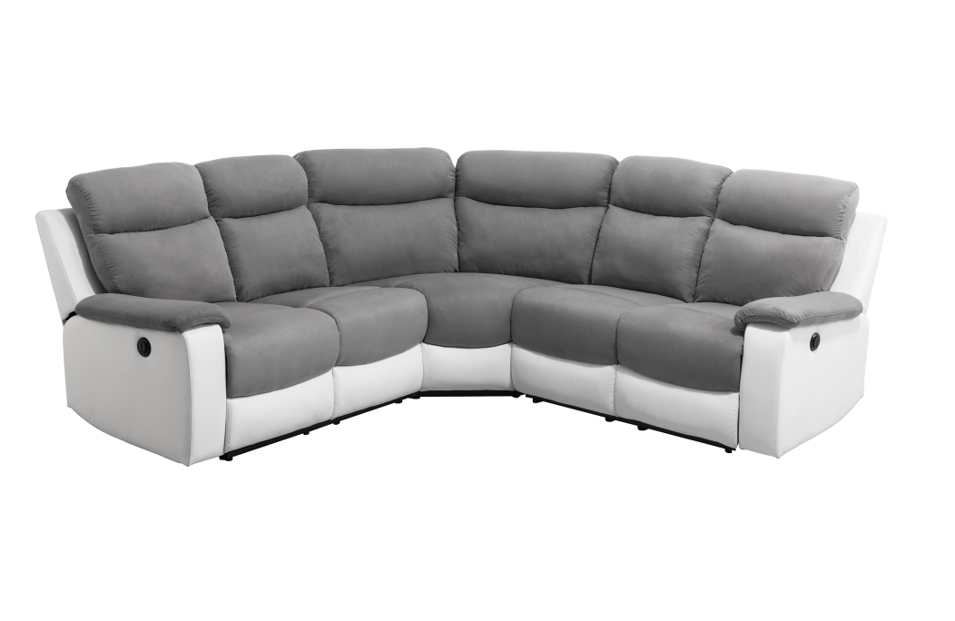 RELAXXO - Canapé de relaxation électrique panoramique 6 places OSCAR Microfibre/Simili
