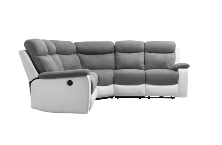 OSCAR - Canapé de relaxation électrique panoramique 6 places en microfibre et simili