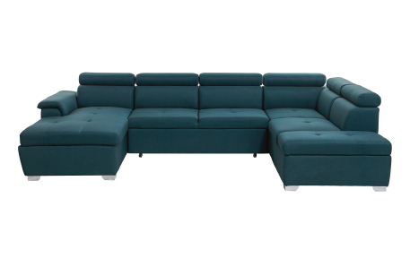Canapé d'Angle Panoramique PAOLA Convertible en Tissu