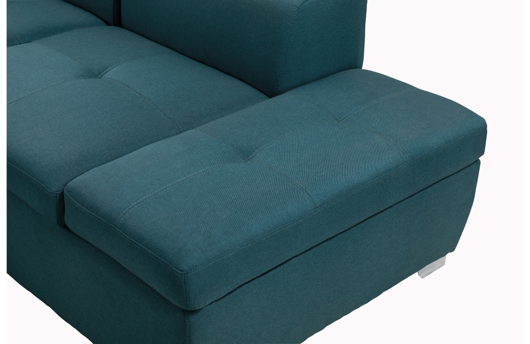 Canapé d'Angle Panoramique PAOLA Convertible en Tissu