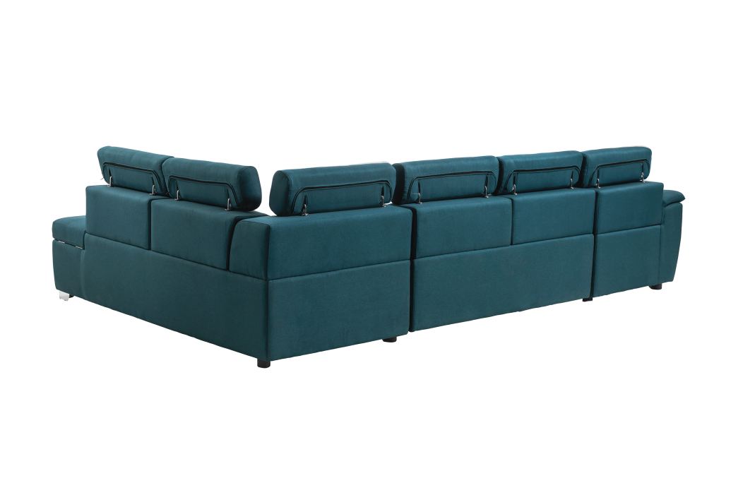 Canapé d'Angle Panoramique PAOLA Convertible en Tissu
