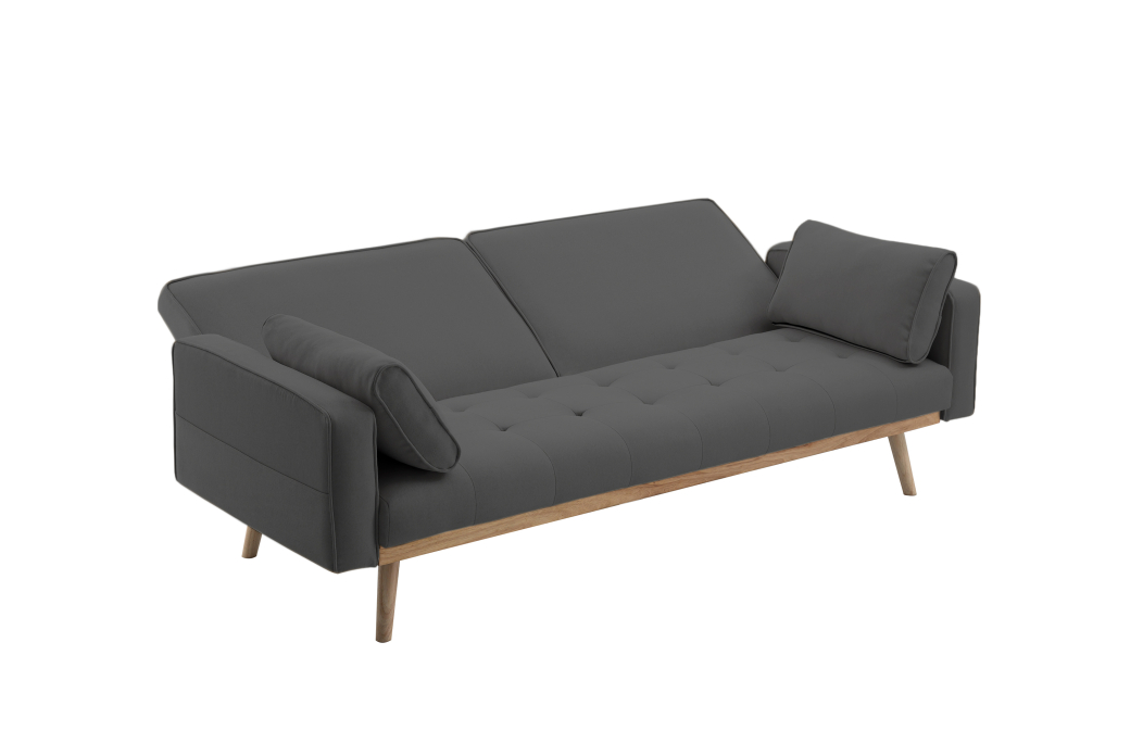 Canapé droit KENT convertible style sandinave 3 places en tissu