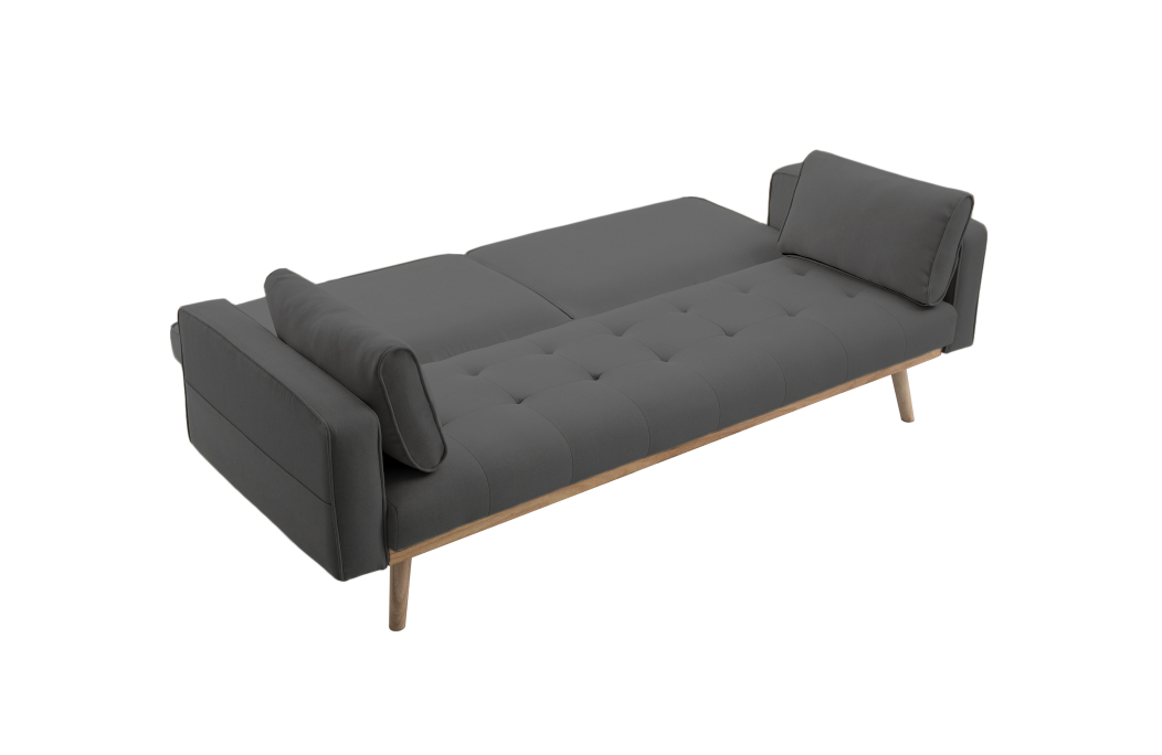 Canapé droit KENT convertible style sandinave 3 places en tissu